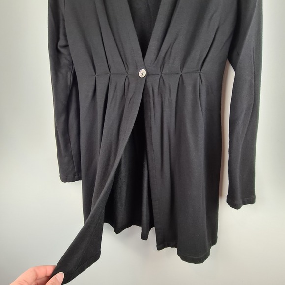 Soma Live Lounge Wear Cardigan Women's XS Black One Button Soft Stretch Modal - Picture 5 of 9